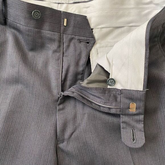 J Lawrence for men 44R 2 piece 100% wool suit 38/32 pants grey w/pin stripe - Picture 5 of 15